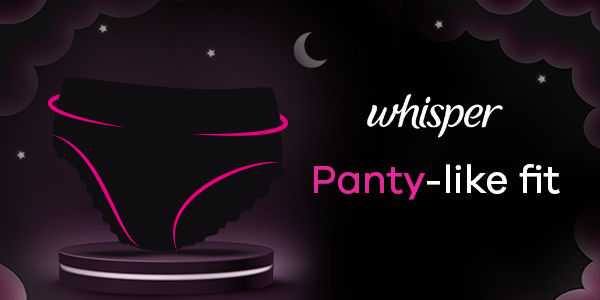 Buy Whisper Bindazzz Night Period Panty, 2 M-L Panties, upto 0% Leaks, 360  degree leakage protection, Full back coverage, Suitable for Heavy Flow, Flex  fit, Soft & comfortable