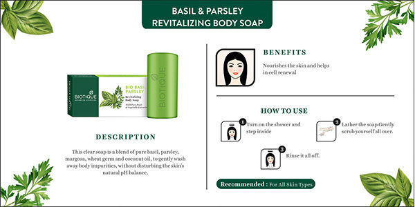 Biotique Bio Basil Parsley Revitalizing Body Soap 150g