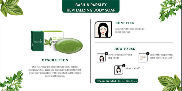 Biotique Bio Basil Parsley Revitalizing Body Soap 75g