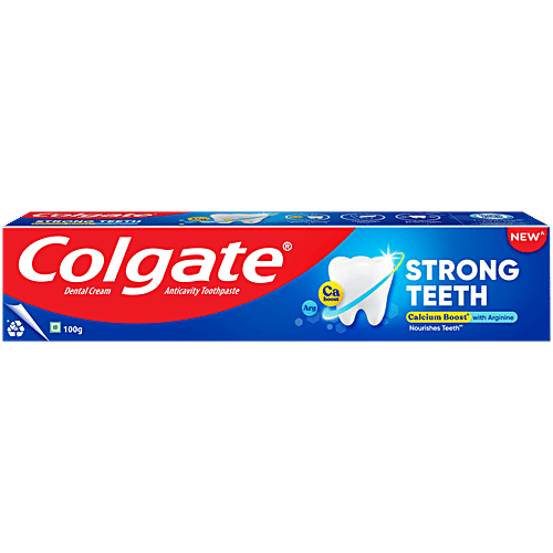 Buy Colgate Toothpaste - Strong Teeth, Dental Cream, Anti Cavity 100 gm ...