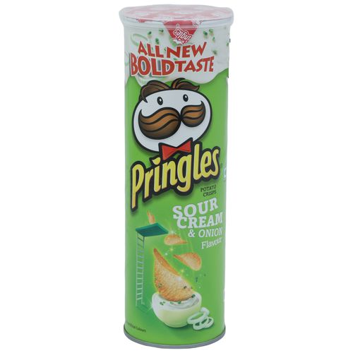 Buy Pringles Potato Crisps Sour Cream And Onion 110 Gm Tin Online At ...