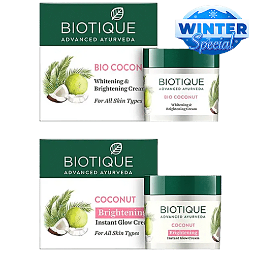 BIOTIQUE Brightening Instant Glow Cream Coconut For All Skin Type 50 g