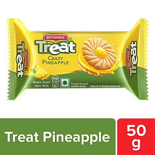 Buy Britannia Treat Pineapple Biscuits 60 Gm Pouch Online At Best