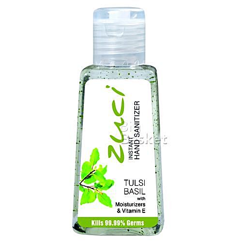 Zuci Instant Hand Sanitizer with Moisturizers Vitamin E Tulsi Basil Kills 99.99 Germs 30 ml