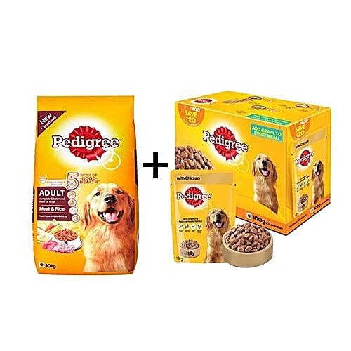 Pedigree 10 kg meat and outlet rice