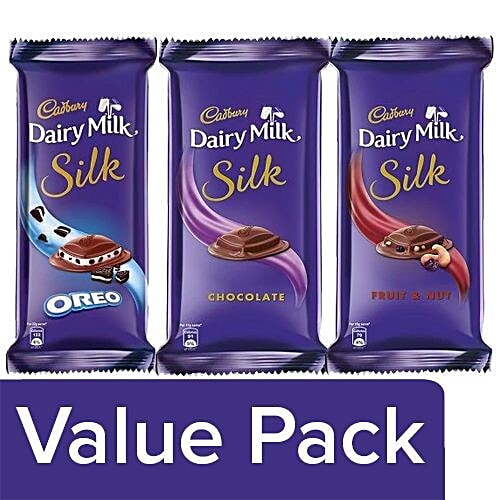 Buy Cadbury Dairy Milk Silk Oreo 60 Gm Chocolate 60 Gm Fruit Nut 55 Gm ...