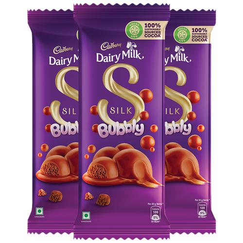 Buy Cadbury Dairy Milk Silk Bubbly Chocolate Bar 3x50 gm Online at Best ...