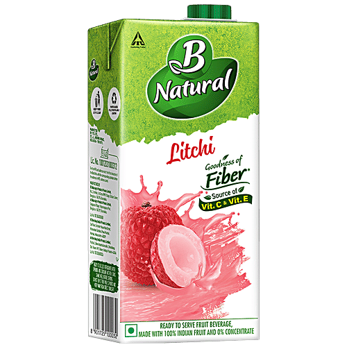 Buy B Natural Litchi Juice - Made With 100% Indian Fruit & 0% ...