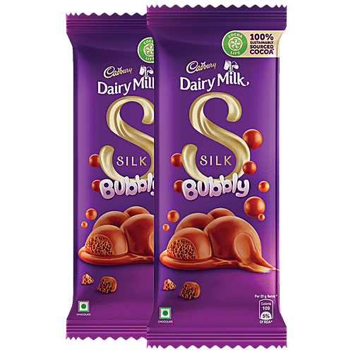 Buy Cadbury Dairy Milk Silk Bubbly Chocolate Bar 2x120 Gm (multipack 