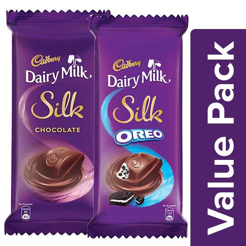 Buy Cadbury Dairy Milk Silk Chocolate Bar, 150 Gm + Silk Oreo, 130G ...