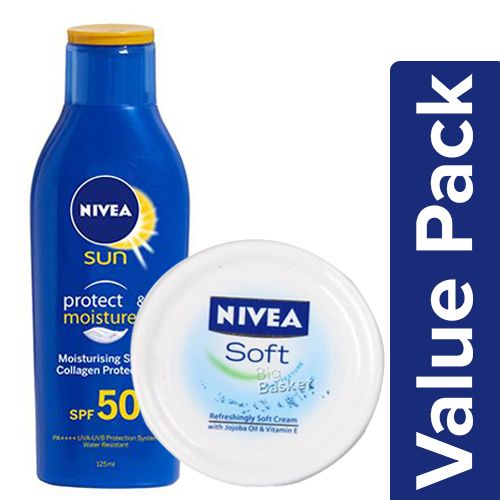 Buy Nivea Sun Lotion- Sun Moisturising (Spf - 50) 125Ml + Soft Cream With Moisturiser Combo (2 Items) Online at Best Price. of Rs 584 - bigbasket