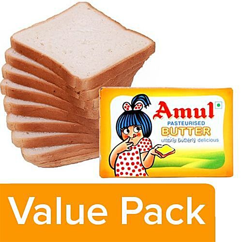 Buy Combo Fresho Sandwich Bread White Chemical Free 400gm Amul Pasteurised Butter 100gm Combo Online At The Best Price Bigbasket