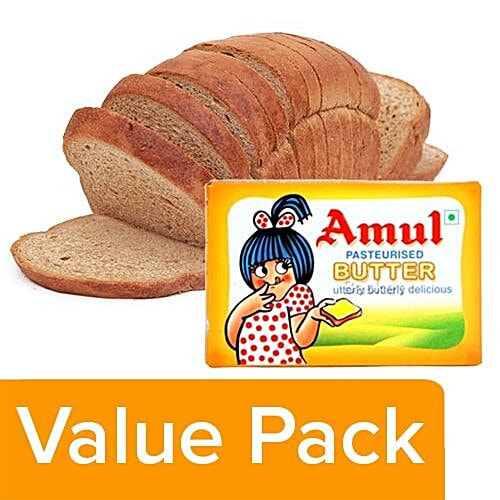 Buy Combo Fresho Brown Bread Chemical Free 400gm Amul Pasteurised Butter 100gm Combo Online At The Best Price Bigbasket