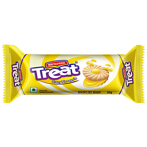 Buy Britannia Treat - Crazy Pineapple Cream Biscuits Online at Best ...