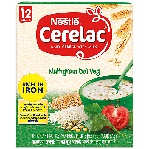 Buy Nestle Cerelac Baby Cereal With Milk, Multigrain & Fruits+Dal Veg (300G  From 12 Months) Online at Best Price of Rs 644 - bigbasket