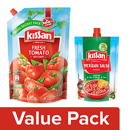 Buy Kissan Fresh Tomato Ketchup 950 Gm Pouch + Sauce - Mexican Salsa ...