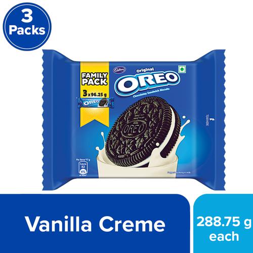 Cadbury Oreo Vanilla Flavour Crème Sandwich Biscuit, 288.75 g