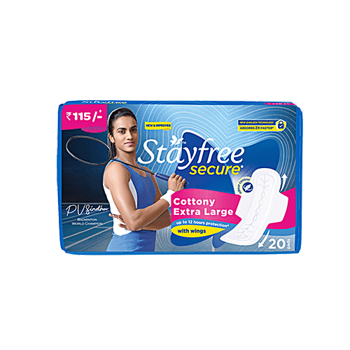 Stayfree Secure Cottony Soft Extra Large XL Sanitary Napkins Pad