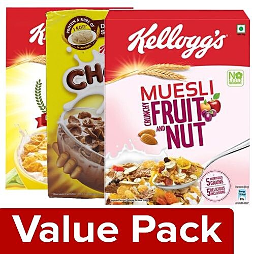 Buy Kelloggs Corn Flakes 100 g + Chocos 125 g + Muesli - Fruit & Nut ...