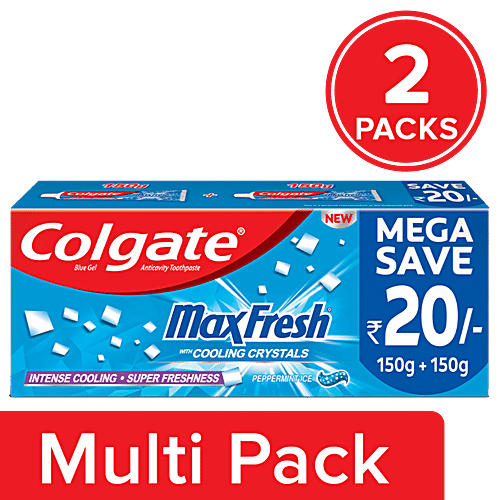 Buy Colgate Max Fresh Anticavity Toothpaste Gel - Peppermint Ice, Saver ...