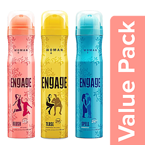 Engage Bodylicious Deodorant Spray Blush Spell Tease For Women 150 ml Combo