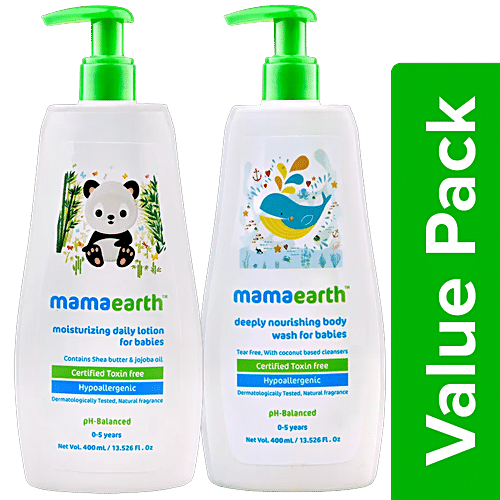 Buy Mamaearth Deeply Nourishing Baby Wash 400 ml + Moisturizing Daily ...