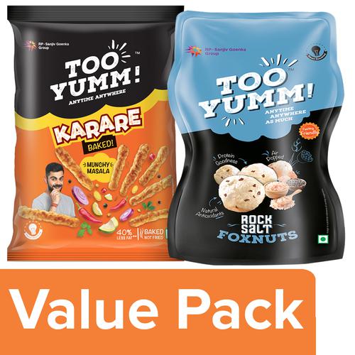 Buy Too Yumm! Foxnuts Rock Salt 75 g + Karare - Munchy Masala 75 g 