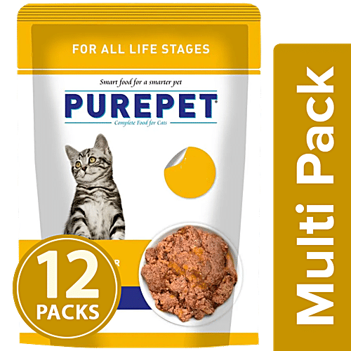 Buy Purepet Wet Cat Food Real Tuna & Chicken Liver In Gravy Online at Best Price of Rs 300