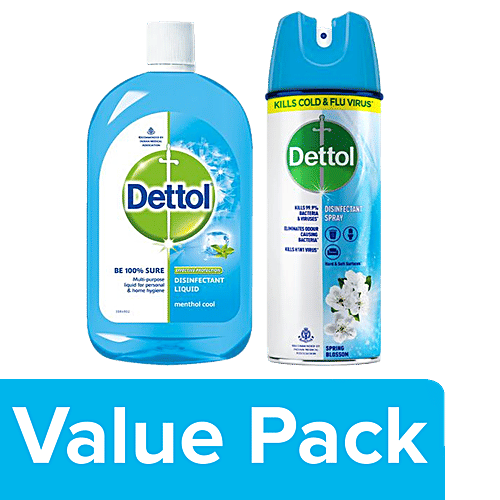 Buy Dettol Liquid Disinfectant Menthol Cool 500ml Disinfectant Spray Spring Blossom 225ml 4472