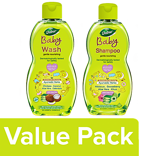 Buy Dabur Baby Wash 200 ml + Baby Shampoo 200 ml(No Harmful Chemicals ...