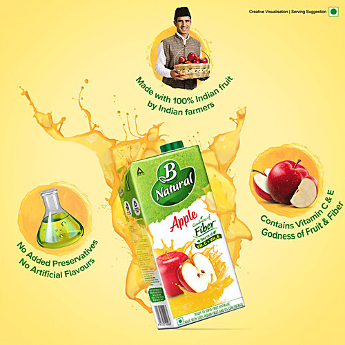 Buy B Natural Apple Juice - Rich In Fibre, Vitamin C & E, 100% Fruit ...