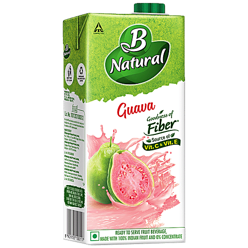 Buy B Natural Guava Juice - Rich In Fibre, Vit C & E, 100% Fruit Pulp ...