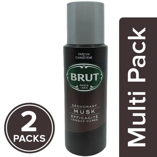 Brut Deodorant For Men - Long Lasting, Musk Fragrance, 2x200 ml (Multipack) 