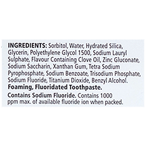 toothpaste with 1000 ppm fluoride