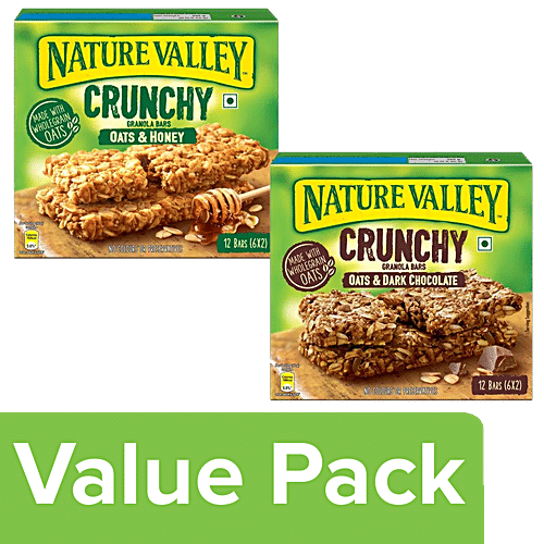 Buy Nature Valley Crunchy Granola Bars Oats Dark Chocolate 252 G Oats N Honey 252 G Online At Best Price Bigbasket