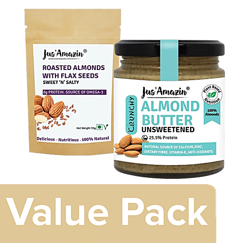 Buy Jus Amazin Crunchy Almond Butter Unsweetened 200g Roasted