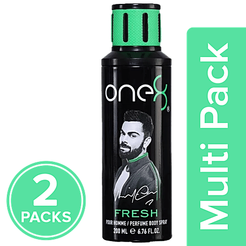 One8 By Virat Kohli Perfume Body Spray Fresh Long Lasting Fragrance For Men 2x200 ml