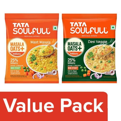 Buy Tata Soulfull Masala Oats-Mast Masala+ Desi Veggie Online at Best Price  of Rs 30 - bigbasket