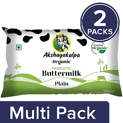 Buy Akshayakalpa Organic Probiotic Buttermilk Plain Low Calorie