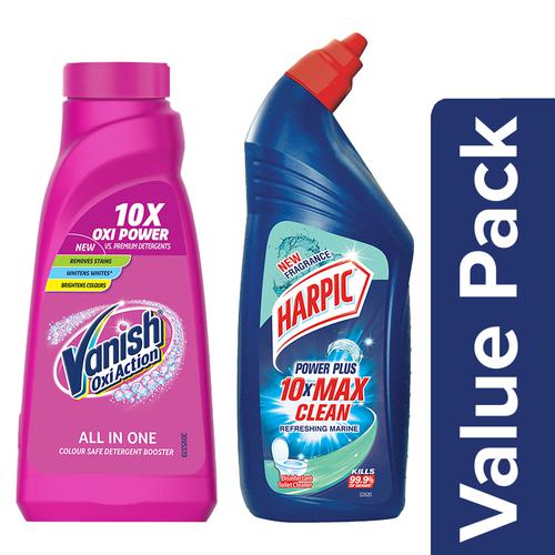 Buy bb Combo Vanish All in One Liquid Detergent,400ml+ Harpic Toilet Cleaner  Liquid Marine,1L Online at Best Price of Rs 318.29 - bigbasket