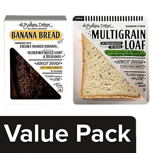 Buy The Baker's Dozen Multigrain Loaf 100 Wholewheat 230 g + Banana