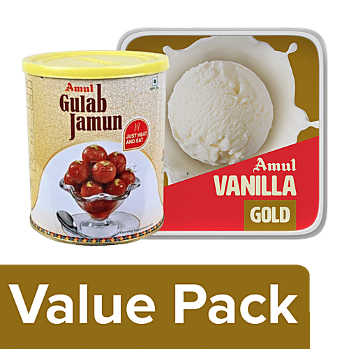 Buy Amul Gulab Jamun 1 Kg + Ice Cream Gold, Vanilla 1 L Online at Best ...