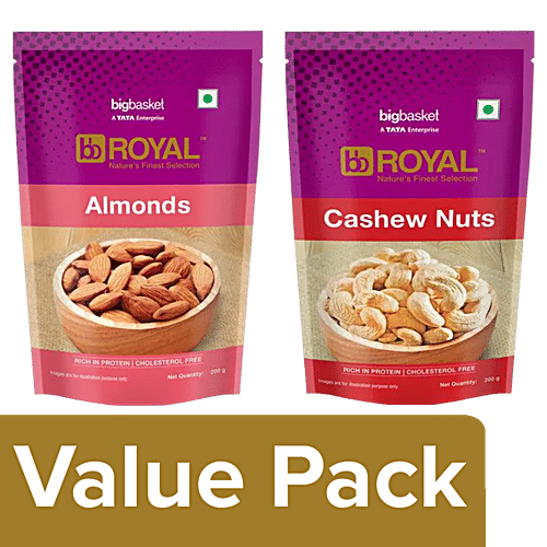 Buy bb Royal Almond Californian Giri & Cashew Kaju Whole Combo, 200 G ...