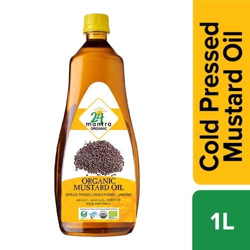Buy 24 Mantra Organic Oil Mustard 1 Ltr Bottle Online At Best Price of ...