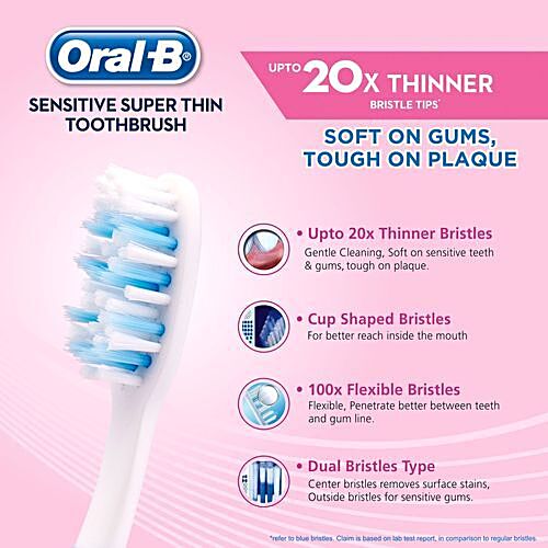 Buy Oral B Tooth Brush Sensitive Super Thin Extra Soft ...