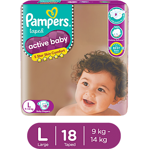 Pampers Couches Bébé Dry Taille 6 Extra Large (13-18 kg), 22 pièces