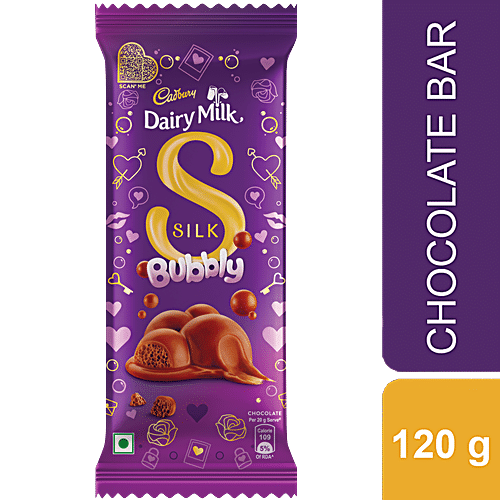 Buy Cadbury Dairy Milk Silk Bubbly Chocolate Bar 120 Gm Online At Best ...