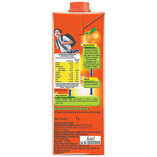 Buy Real Juice Fruit Power Orangesantra 1 L Online At Best Price of Rs ...