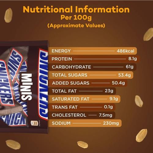 Snickers Minis Peanut Chocolates, 216 g Pouch 