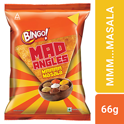 Bingo! Mad Angles Mmmmm Masala Triangle Chips, 60 g  